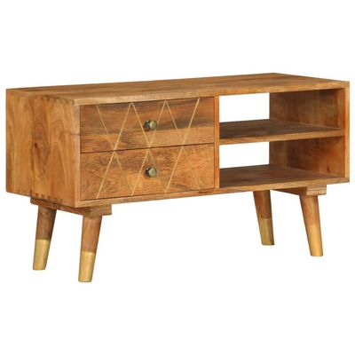 vidaXL TV Stand 33.5&quot;x13.8&quot;x18.5&quot; Solid Wood Mango
