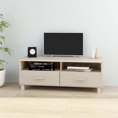 vidaXL TV Stand HAMAR Honey Brown 41.7&quot;x15.7&quot;x15.7&quot; Solid Wood Pine