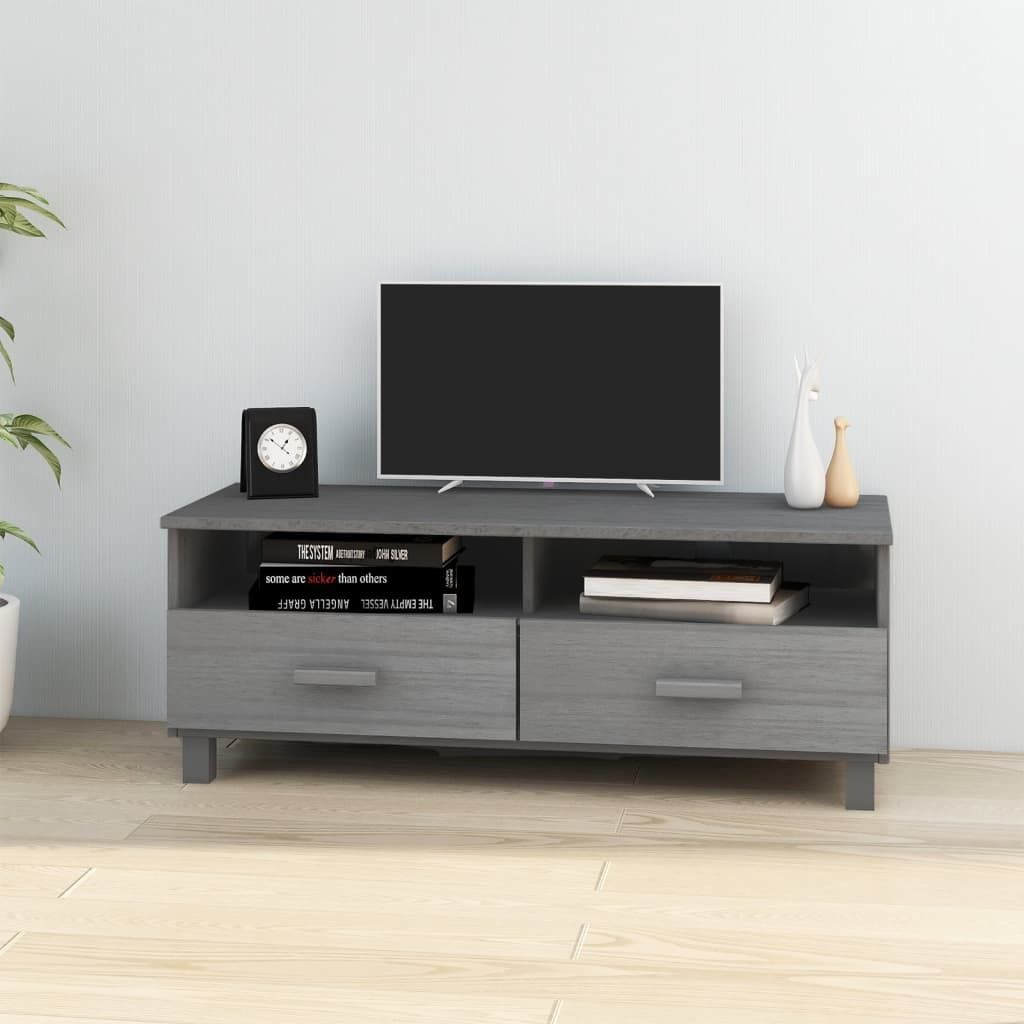 vidaXL TV Stand HAMAR Dark Gray 41.7&quot;x15.7&quot;x15.7&quot; Solid Wood Pine