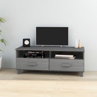 vidaXL TV Stand HAMAR Dark Gray 41.7&quot;x15.7&quot;x15.7&quot; Solid Wood Pine