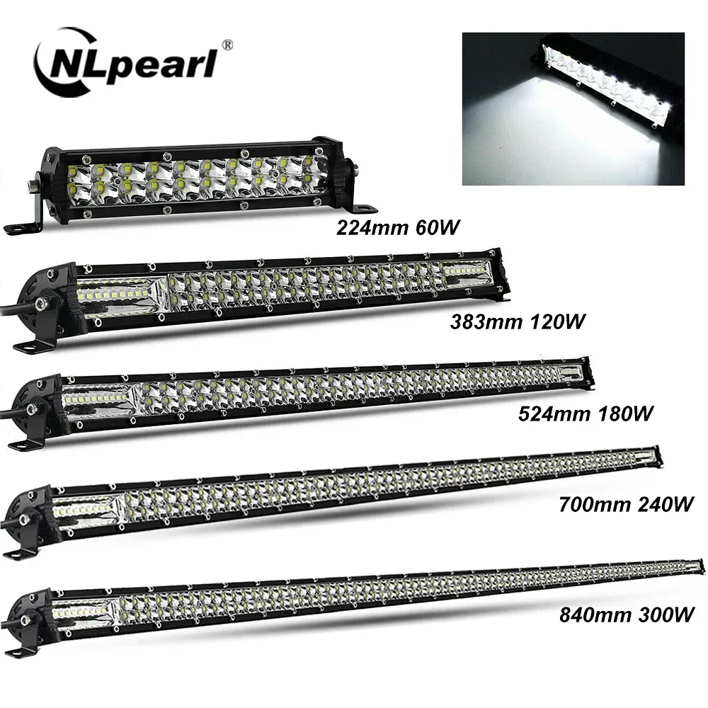 Color: Green - Slim 8&quot; 20&quot; 32&quot; LED Light Bar Off Road 12V 24V LED Light Bar/Work Light For Car Combo 4x4 Led Bar Jeep Truck ATV SUV 12V 24V