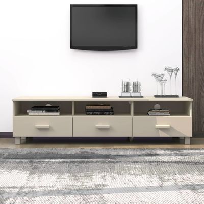 TV Stand HAMAR Honey Brown 62.2&quot;x15.7&quot;x15.7&quot; Solid Wood Pine