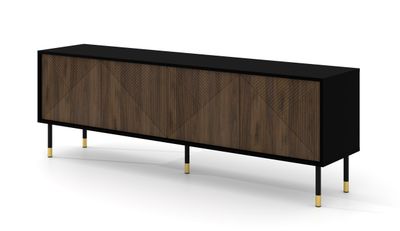 Woody IV - TV Stand 4D black / catania oak