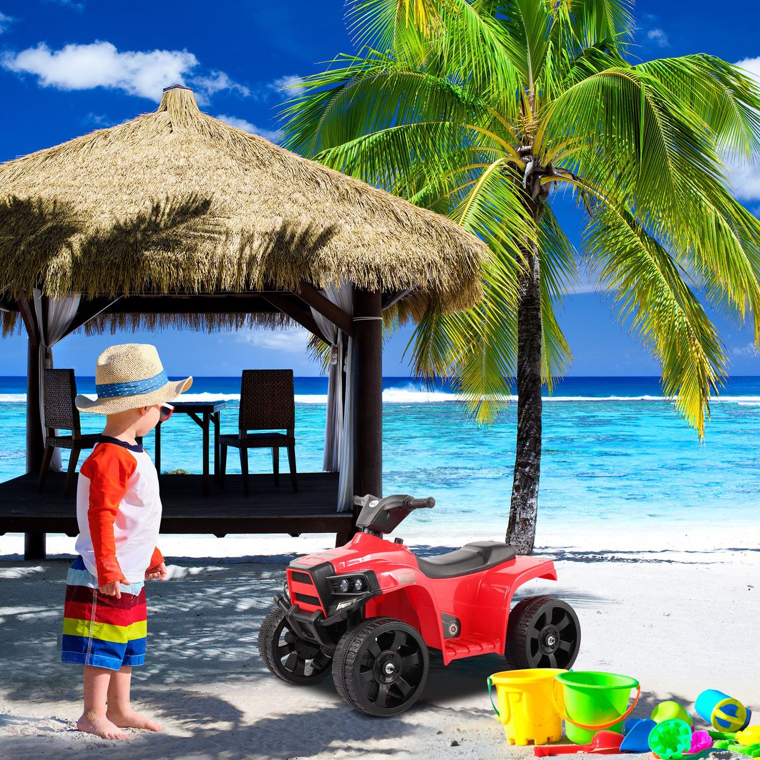 Kids Electric ATV Quad Ride On Car Toy-Red
