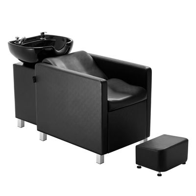 VEVOR Shampoo Backwash Chair, 661.4LBS Loading Salon &amp; Spa Hair Washing Station, Backwash Barber Shampoo Bowl and Chair, Beauty Spa Massage Hairdressing Equipment with Wide Footrest and Ceramic Bowl
