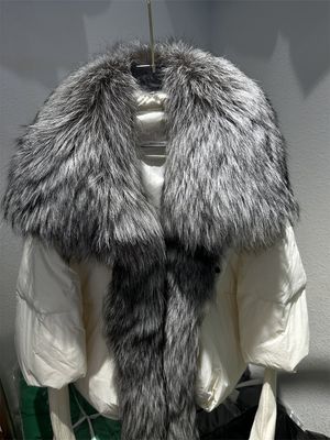 Color: Beige Silver Fox, Size: XL - White Duck Down Jacket Niche Design Women&#39;s Clothing