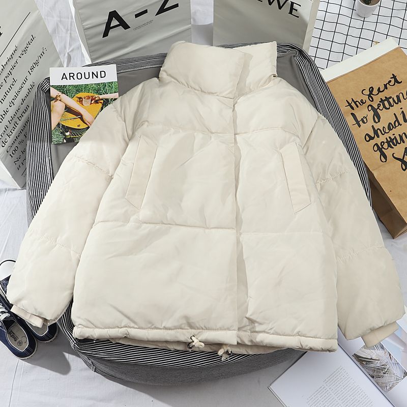 Color: Apricot Premium Edition, Size: L - Cryptographic Fashion Fall Winter Cotton Women Cropped Outerwear Warm Clothing