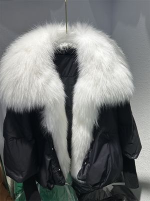 Color: Black And White, Size: M - White Duck Down Jacket Niche Design Women&#39;s Clothing
