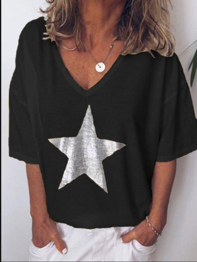 Spring and Summer New Women&#39;s T-shirt V-neck Short-sleeved Bottoming Shirt Women&#39;s Clothing