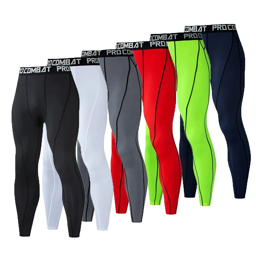 Color: champagne, Size: XXXL - New Compression Pants Leggings Men Running Sport Quick Dry Pants Fitness Training Trousers Male Workout Clothing