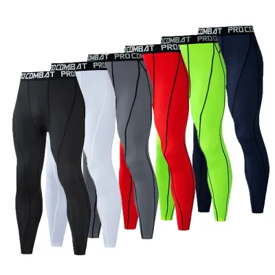 Color: champagne, Size: XXXL - New Compression Pants Leggings Men Running Sport Quick Dry Pants Fitness Training Trousers Male Workout Clothing