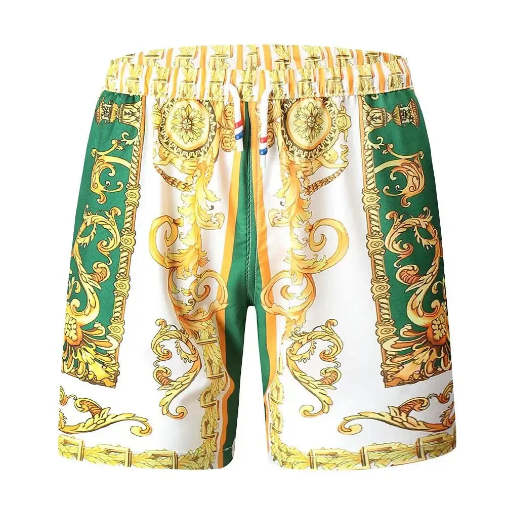 Color: Brown, Size: 4XL - Gold Luxury Swimwear Shorts Breathable Surf Board Shorts Men&#39;s Vacation Beach Shorts Quick Dry Swimsuit Summer Sports Trunks Boy