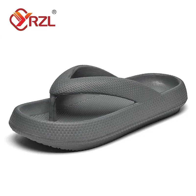 Color: Clear, Shoe Size: 42 - YRZL Flip Flops Men Soft Sole Platform 2024 Summer Beach Non Slip Women Slippers Coulple Thick Sole Bathroom Slides Sandals