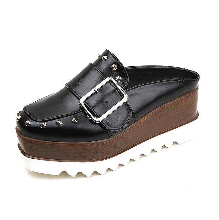 Color: Black, Size: 37 - A thick bottom slope with a slacker