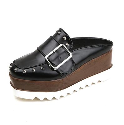 Color: Black, Size: 37 - A thick bottom slope with a slacker