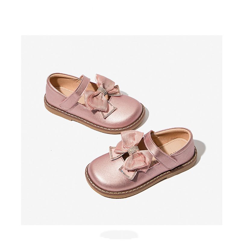 Color: Pink, Shoe size: 27 - 2021 Spring And Autumn New Girls Shoes Princess Leather Shoes Leather Soft Sole British Style