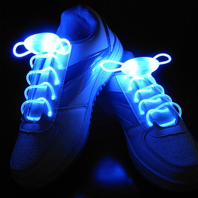 Size: Blue - Led Sport Shoe Laces Glow Shoe Strings Round Flash Light Shoelaces