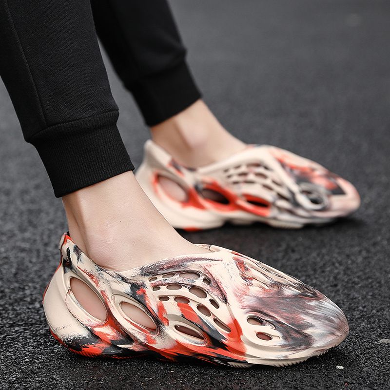Color: Camouflage apricot, Size: 37 - Coconut hole shoes Roman beach sports sandals