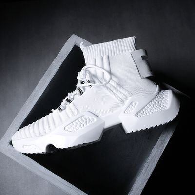 Flying woven casual socks shoes - Color: White A, Size: 41- for Men &amp; Women