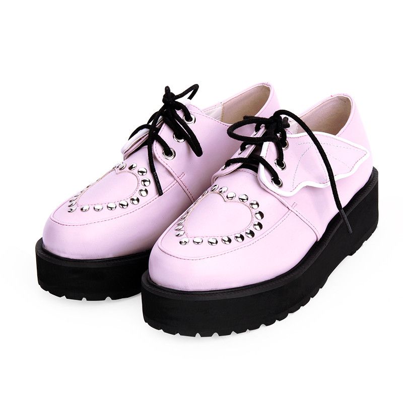 Color: Pink, Size: 45 - Platform women&#39;s shoes with platform wings