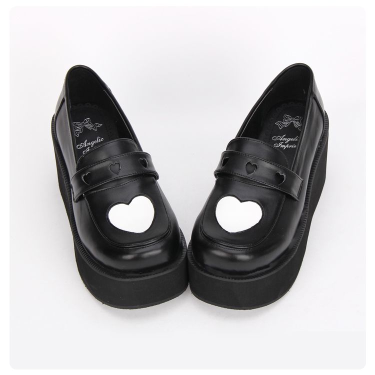 Color: Pink, Size: 38 - Lolita love platform platform shoes