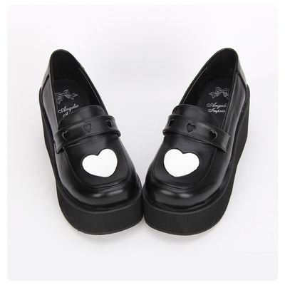 Color: Pink, Size: 38 - Lolita love platform platform shoes