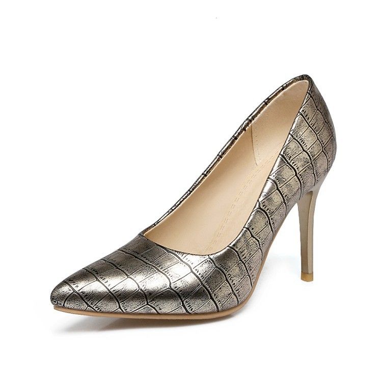 Color: Gold, Size: 42 - Pointed non-slip stiletto shoes