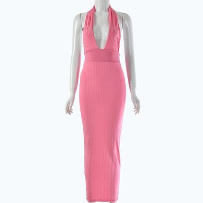 Color: Pink, Size: L - Sundress Sexy Women&#39;s Dress Strapless Wrap Red