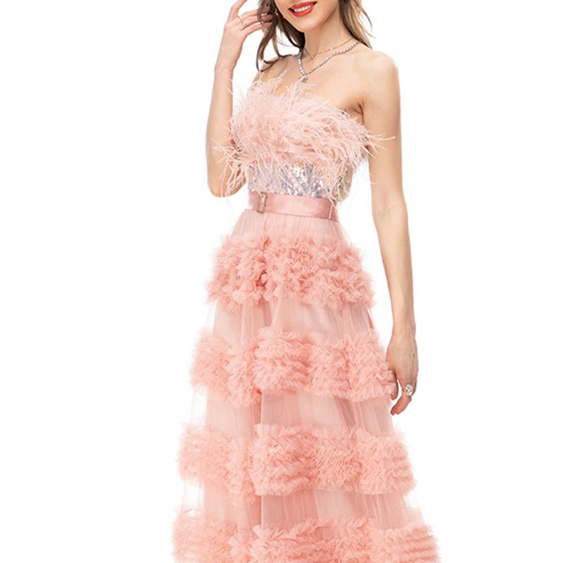 Women&#39;s French Fashion Bustier Waist-skimming Dress