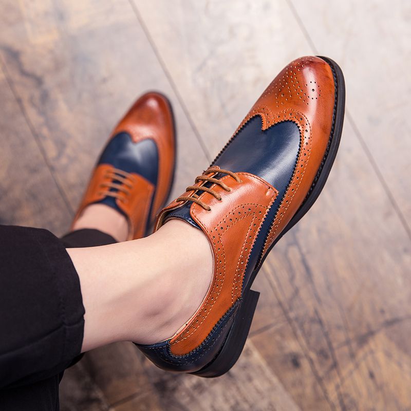 Color: Brown, Size: 39 - Round Toe Men&#39;s Business Casual Leather Shoes