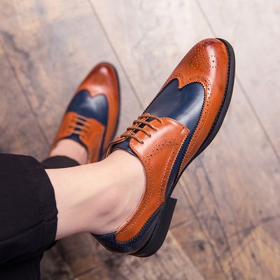 Color: Brown, Size: 39 - Round Toe Men&#39;s Business Casual Leather Shoes