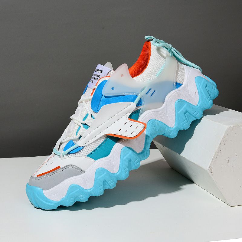 Color: JM2013 white blue, Size: 39 - Personalized Street Color Matching Breathable Youth Sports Men&#39;S Shoes