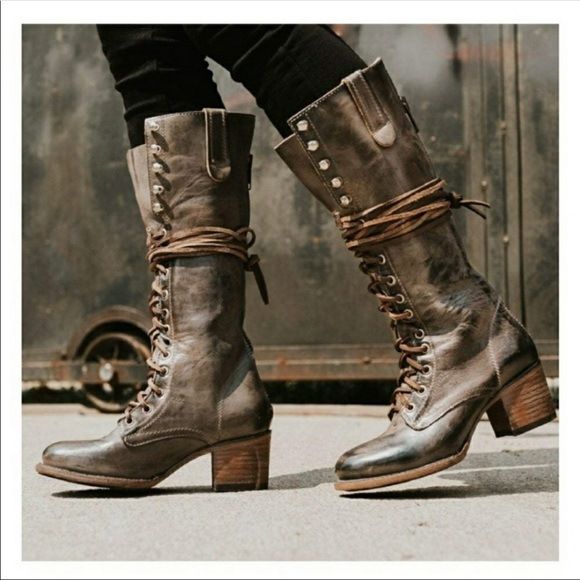 Color: Dark khaki, Size: 42 - New Lace-up Boots Women&#39;s Boots With Thick Heel
