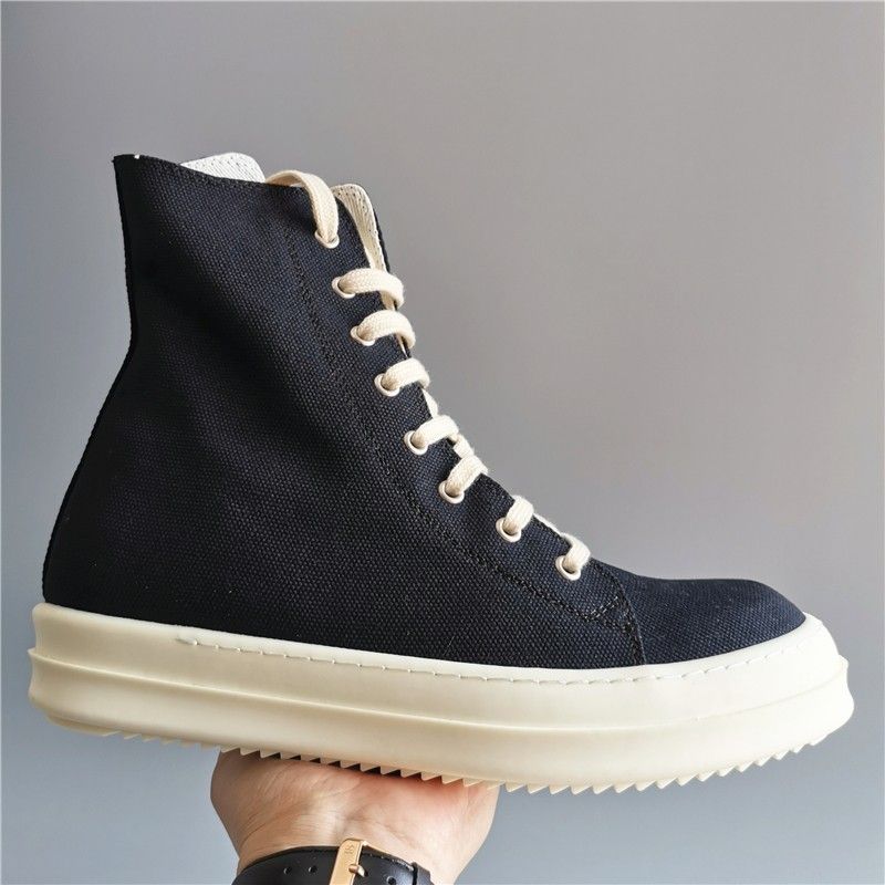 Color: Black headless, Shoe size: 40 - 19SS High Top Shoes Secondary Line High Top Canvas Five Mangs Star Satin Old Wax Cloth Silver Pleated TPU Thick Sole