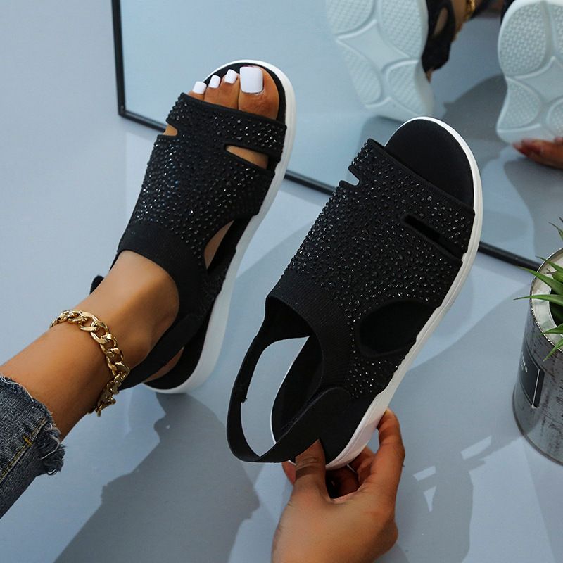 Color: Black, Size: 42 - New Style Flying Mesh Fish Mouth Frosted Low Top Viscose Shoes