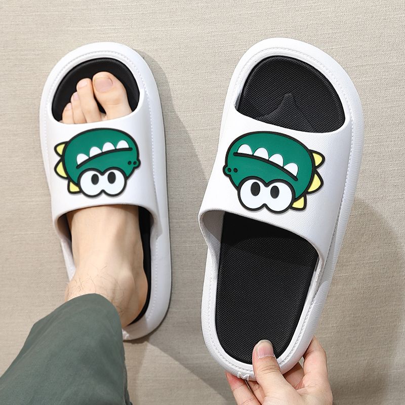 Shoe size: 42, Color: 1Style - Slippers Men Wear Net Red Ins Tide Home Non-Slip Cartoon Cute Thick Bottom Stepping On Shit In Summer Men&#39;s Sandals Summer