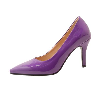 Color: Dark Purple, Size: 37 - Pointed High Heels European And American Style Women