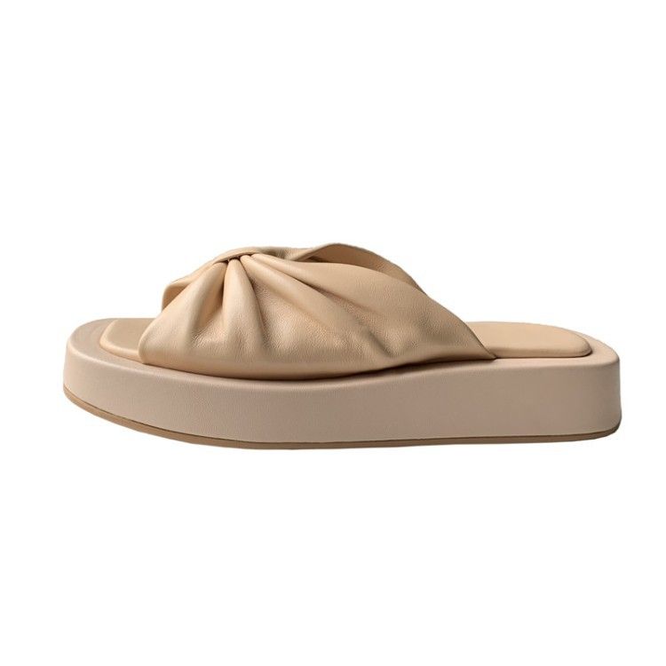 Color: Apricot, Size: 39 - Lazy People Drag And Wear Beach Slippers Outside For Leisure