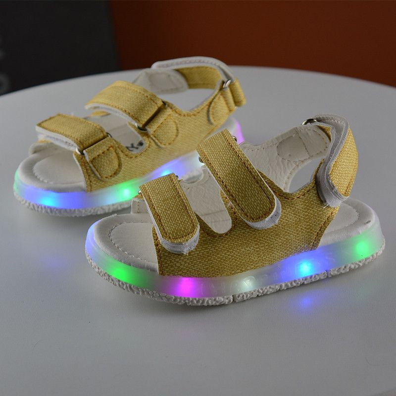 Color: Yellow, Shoe size: 21 - Children&#39;S Led Light Up Children&#39;S Shoes Sandals