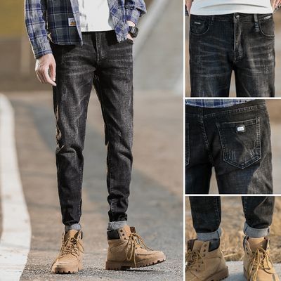 Color: 11Color, Size: 29 - Jeans Men&#39;s Casual Pants Plush Tooling Pants