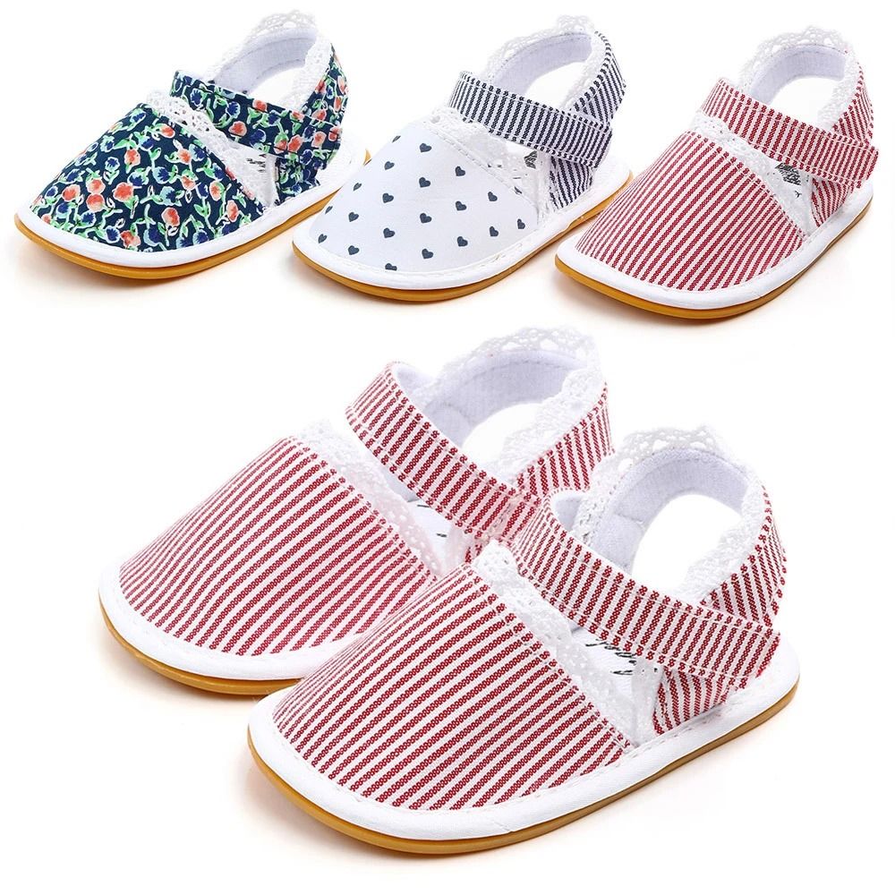 Baby lace princess soft rubber sole shoes