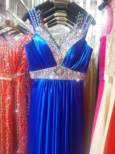 Color: Blue, Size: US18 - Women Sleeveless Sexy A-Line Elegant Wedding Party Formal Gowns Long Evening Dress