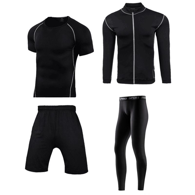 style: SetG, Size: 2XL - Spot Fitness Clothing Men&#39;s Suit Clothes Basketball Fallwinter Short-Sleeved Tights Vest