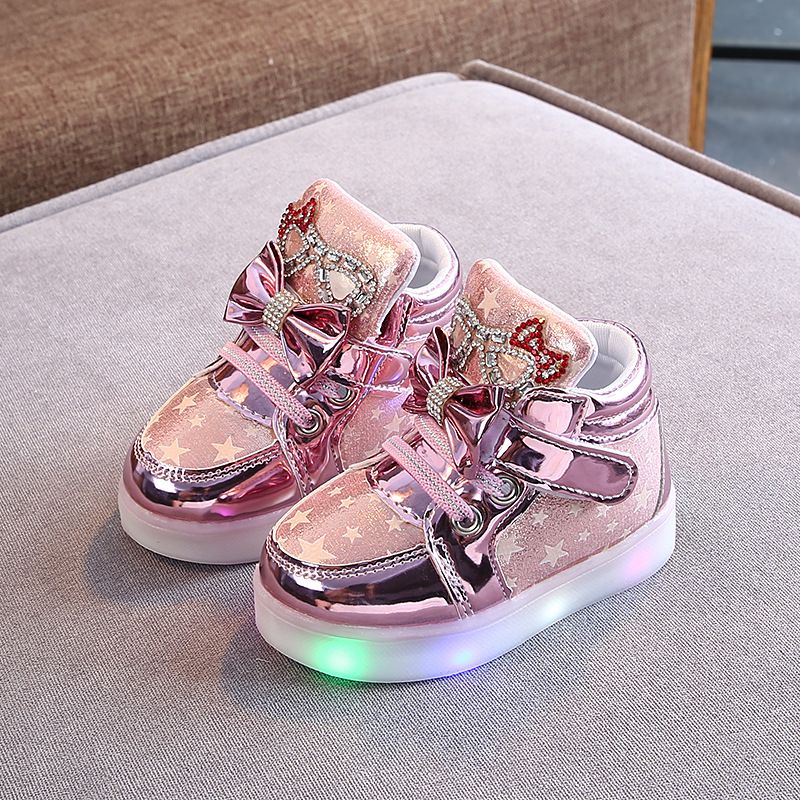 Color: Pink, size: 30 - LED shoe magic button