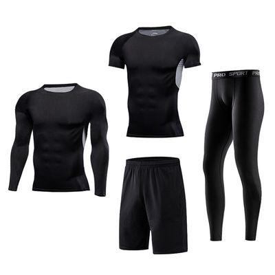 style: SetD, Size: 3XL - Spot Fitness Clothing Men&#39;s Suit Clothes Basketball Fallwinter Short-Sleeved Tights Vest