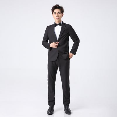 Color: Black Suit pants tie, Size: L - Men&#39;S Suit Three-Piece Wedding