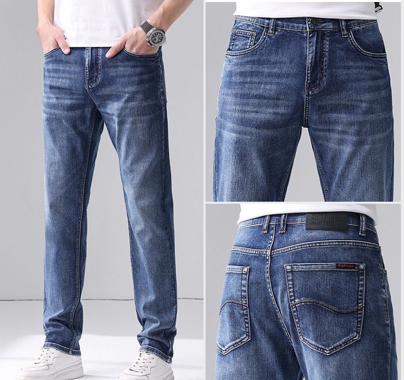 Color: 1228 Blue A, Size: 38 - Men&#39;s Jeans Straight Fashion Slim Fit