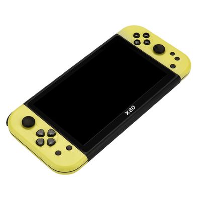 Model: X80 Yellow - X80PRO 7-inch Large Screen Arcade Double Fight GBA Nostalgic Adult And Children Game Machine