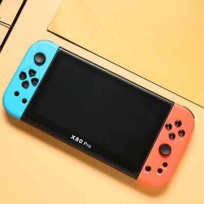Model: X80PRO Blue And Red Doubles - X80PRO 7-inch Large Screen Arcade Double Fight GBA Nostalgic Adult And Children Game Machine