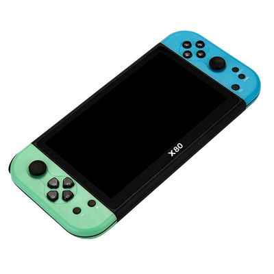 Model: X80 Green And Blue - X80PRO 7-inch Large Screen Arcade Double Fight GBA Nostalgic Adult And Children Game Machine